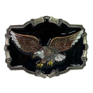 BELT BUCKLE PATRIOTIC EAGLE GREAT AMERICAN BUCKLE CO USA QD-1243 1983 BB4